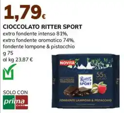 Basko Cioccolato Ritter Sport fondente lampone & pistacchio offerta