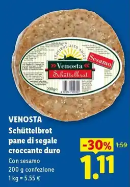 Lidl Venosta Schüttelbrot pane di segale croccante duro offerta