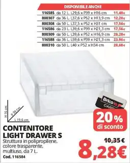 Brico Io Contenitore light drawer s offerta