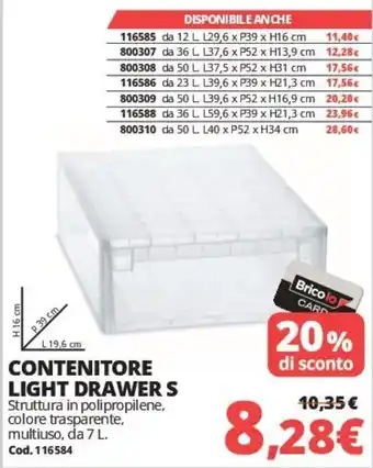 Contenitore light drawer s
