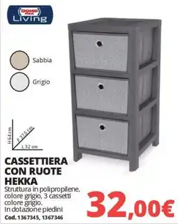 Brico Io Cassettiera con ruote Hekka offerta