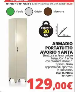 Brico Io Armadino portatutto avorio 1 anta offerta