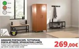 Brico Io Armadio portascope, tuttopiani, porta attrezzi, spogliatoio 2 ante offerta