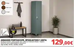 Brico Io Armadino Portascope, Spogliatoio 1 Anta offerta