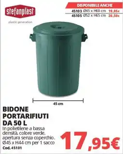 Brico Io Bidone portarifiuti da 50 L Stefanplast offerta