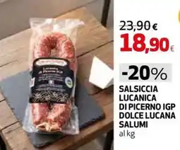 Extracoop Salsiccia lucanica di picerno igp dolce lucana salumi offerta