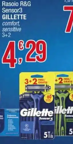 Maxi Sidis Gillette Rasoio R&G Sensor3 comfort, sensitive offerta