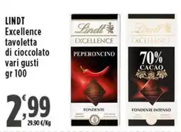 Rossotono Carrefour Lindt Excellence tavoletta di cioccolato offerta
