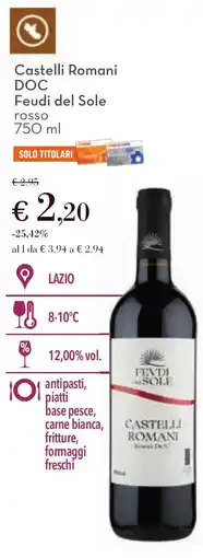 Conad Castelli Romani DOC Feudi del Sole rosso offerta