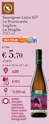 Conad Sauvignon Lazio IGT La Provocante Lagilum La Mugilla offerta