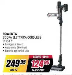 Trony Rowenta scopa elettrica cordless RH6A71 offerta