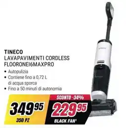 Trony Tineco lavapavimenti cordless flooronei6maxpro offerta