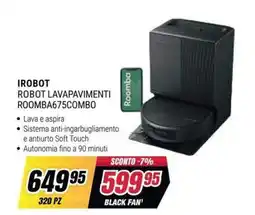Trony Irobot robot lavapavimenti roomba675combo offerta