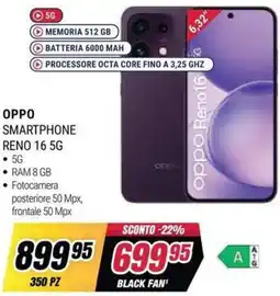 Trony OPPO SMARTPHONE RENO 16 5G offerta