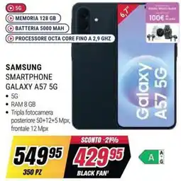 Trony Samsung smartphone galaxy a57 5g offerta