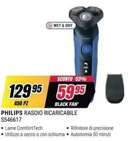 Trony Philips rasoi ricaricabile offerta