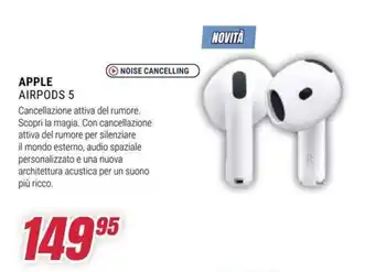 Trony Apple AirPods 5 offerta