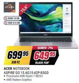 Trony Acer Notebook Aspire Go 15 offerta