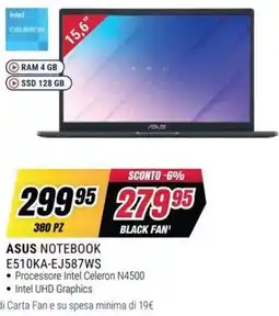 Trony ASUS NOTEBOOK E510KA-EJ587WS offerta