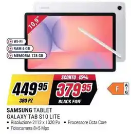 Trony Samsung Tablet Galaxy Tab S10 Lite offerta