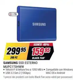Trony Samsung SSD esterno offerta