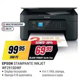 Trony Epson stampante inkjet WF2910DW offerta