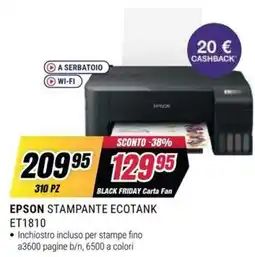 Trony Epson stampante Ecotank ET1810 offerta