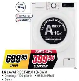 Trony LG Lavatrice F4R3010NSWW offerta
