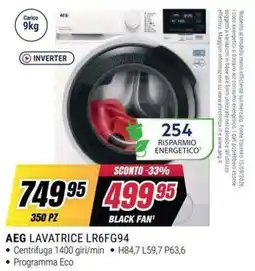 Trony AEG Lavatrice LR6FG94 offerta