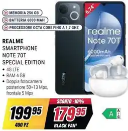 Trony Realme Smartphone Note 70T Special Edition offerta