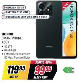 Trony Honor smartphone X5C+ offerta