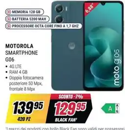 Trony Motorola Smartphone G06 offerta