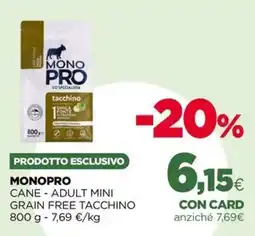 L´Isola dei Tesori Monopro cane - adult mini grain free tacchino offerta