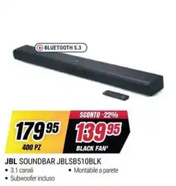 Trony JBL Soundbar JBLSB510BLK offerta