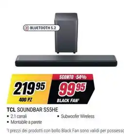Trony TCL Soundbar S55HE offerta