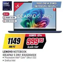 Trony Lenovo Notebook Ideapad 5 2in1 offerta