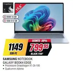 Trony Samsung Notebook Galaxy Book4 Edge offerta