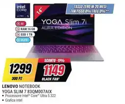 Trony Lenovo Notebook Yoga Slim 7 offerta