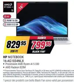 Trony HP NOTEBOOK 16-AG1034NLX offerta