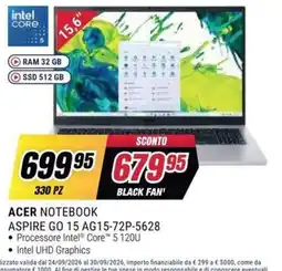 Trony Acer Notebook Aspire Go 15 offerta