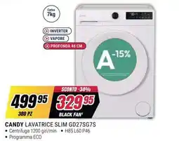 Trony Candy lavatrice slim gd27sg7s offerta