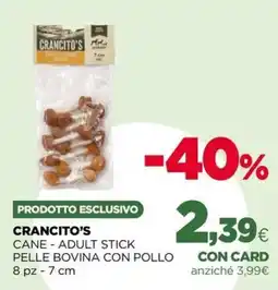 L´Isola dei Tesori CranCito's Cane - Adult Stick Pelle Bovina con Pollo offerta