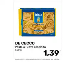 Iper Tosano De Cecco Pasta all'uovo assortita offerta