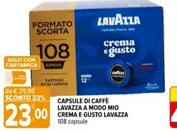 Iperal Capsule di caffè Lavazza a modo mio crema e gusto Lavazza offerta