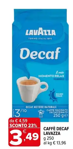 Iperal Caffè Decaf Lavazza offerta
