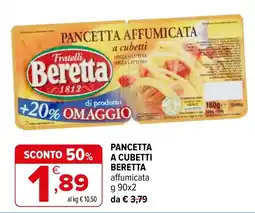 Iperal Pancetta affumicata a cubetti Beretta offerta