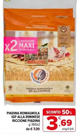 Iperal Piadina Romagnola IGP alla Riminese Riccione Piadina offerta