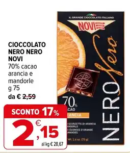 Iperal Cioccolato nero nero Novi offerta