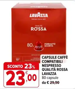 Iperal Capsule caffè compatibili Nespresso Qualità Rossa Lavazza offerta