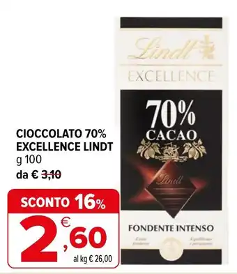 Cioccolato 70% Excellence Lindt